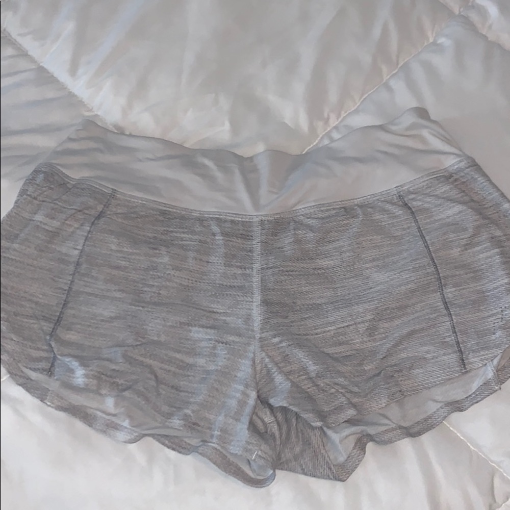 Grey/white lululemon shorts